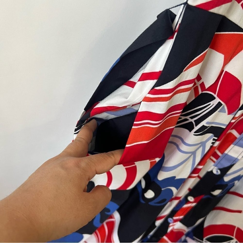 Nwot - Talbots Multi-Color Button Up Sleeveless Collared Dress. Size: 8. - Picture 8 of 12